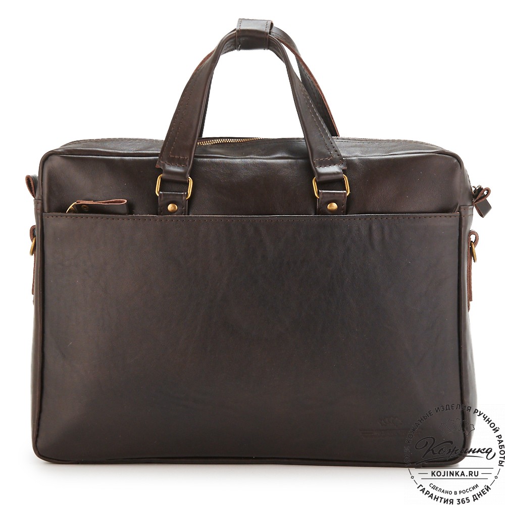 Кожаная деловая сумка "Хантер" (коричневая)